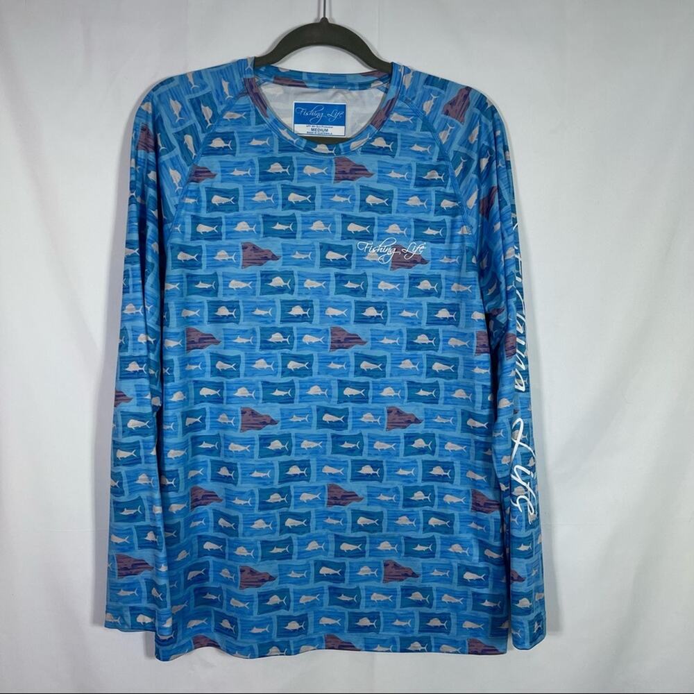 Fishing Life, UPF 50+, Long Sleeve Shirt, Size Medium. Excellent condition!